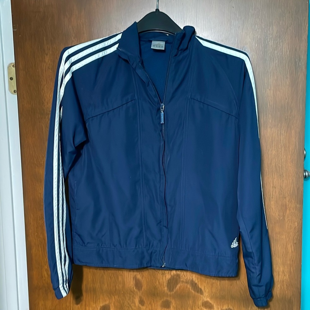 Navy Adidas Windbreaker Jacket Size Medium NWOT Full-zip